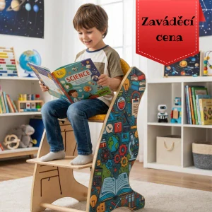 Multifunkční rostoucí židle 6v1 – učící věž, houpačka, stoleček s židličkou - Věda