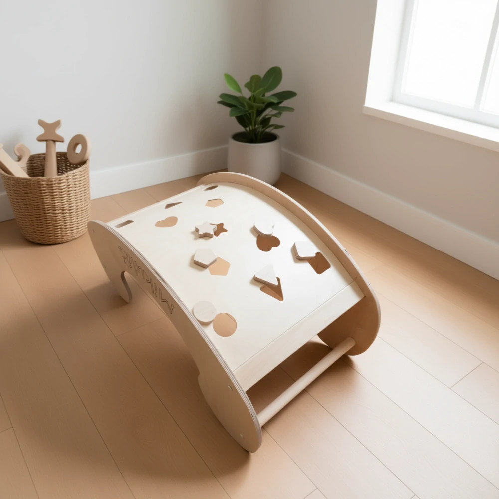 Multifunkční Montessori houpačka a stolek 4v1 - capybary